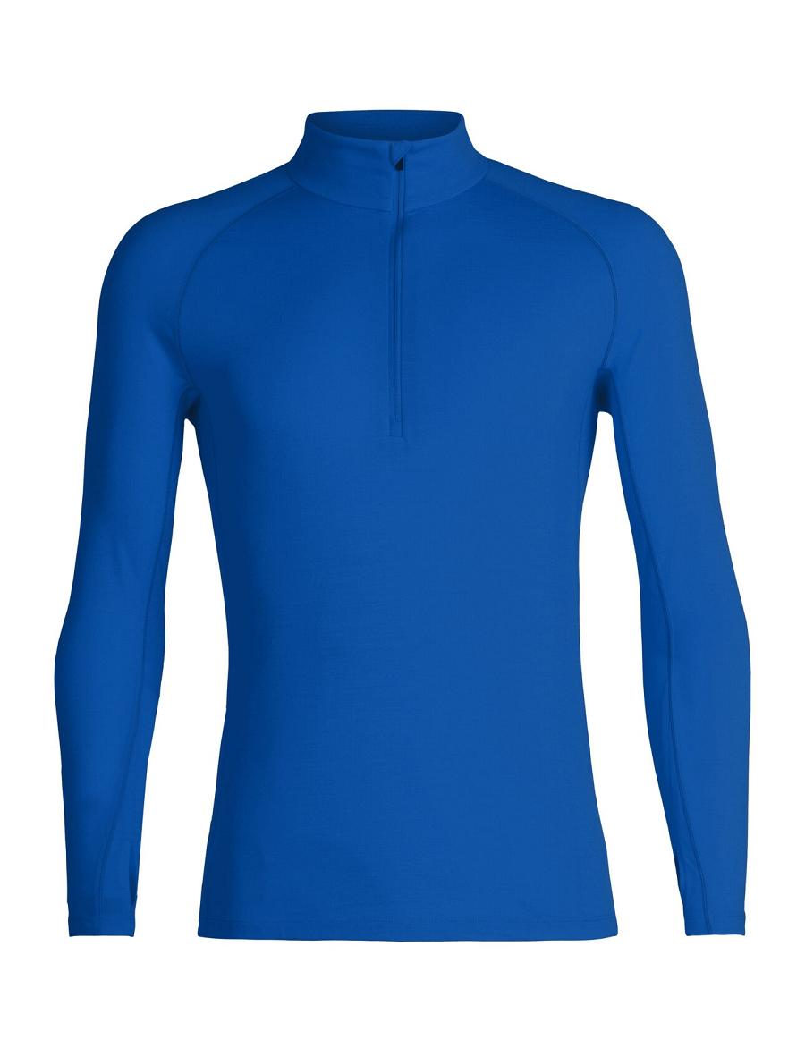 Base Layers Icebreaker BodyfitZone™ Merino 200 Zone Thermal Long Sleeve Half Zip Top Homme Bleu | FR 1336YXFU